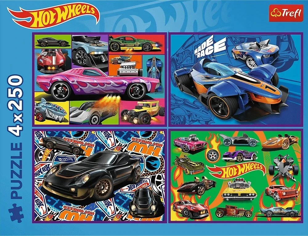 Trefl Dėlionė 4x250 vnt. - HotWheels