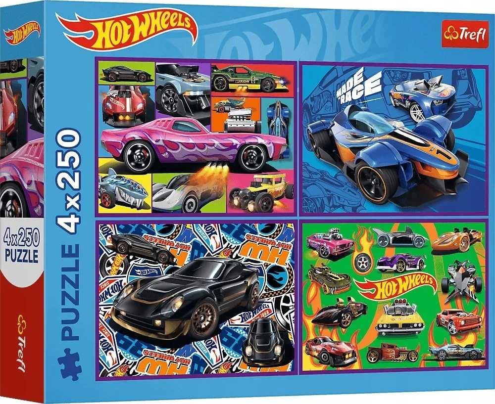 Trefl Dėlionė 4x250 vnt. - HotWheels