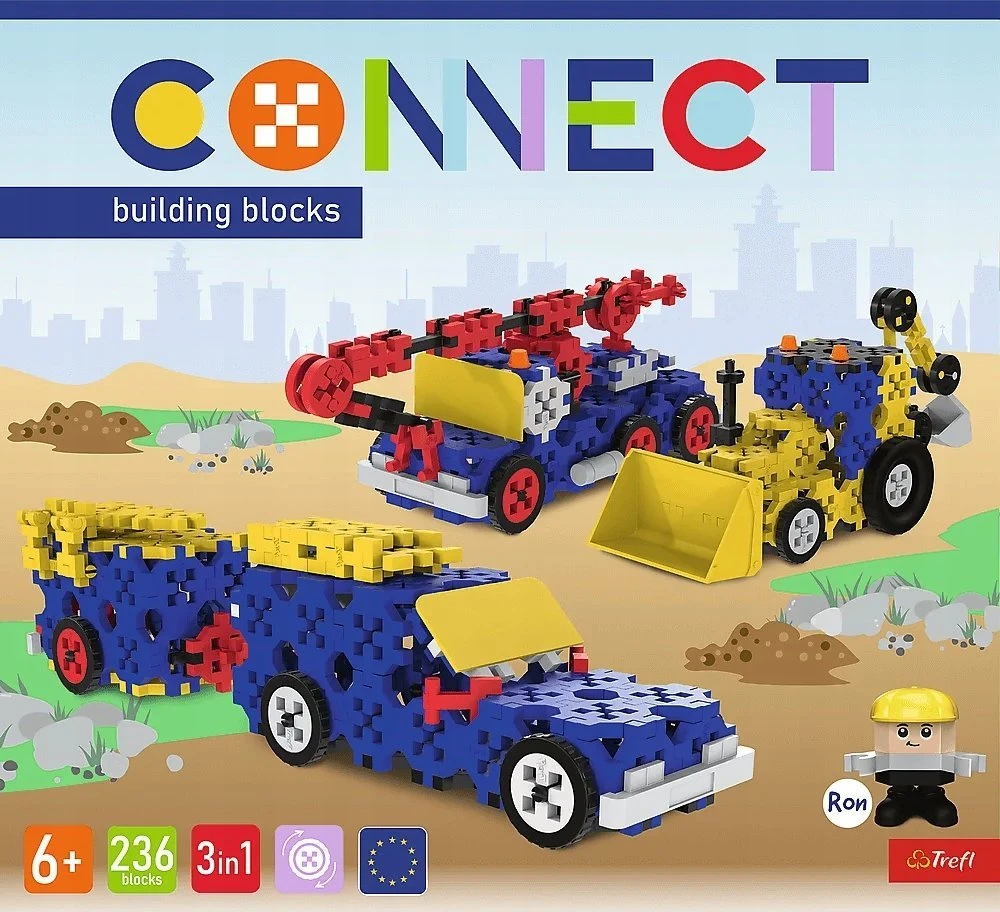 TREFL 61979 Connect 2in1 Bricks - Statybinės transporto priemonės / visureigis su priekaba