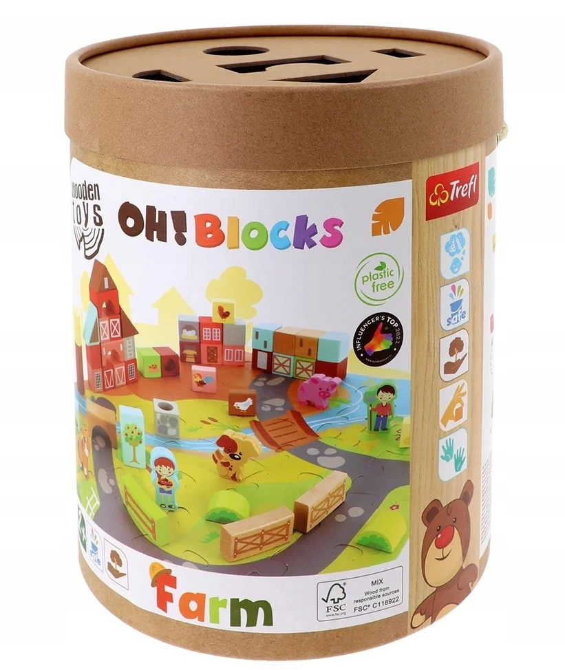 TREFL Žaislas drewn.O!Klocki Farma 61716