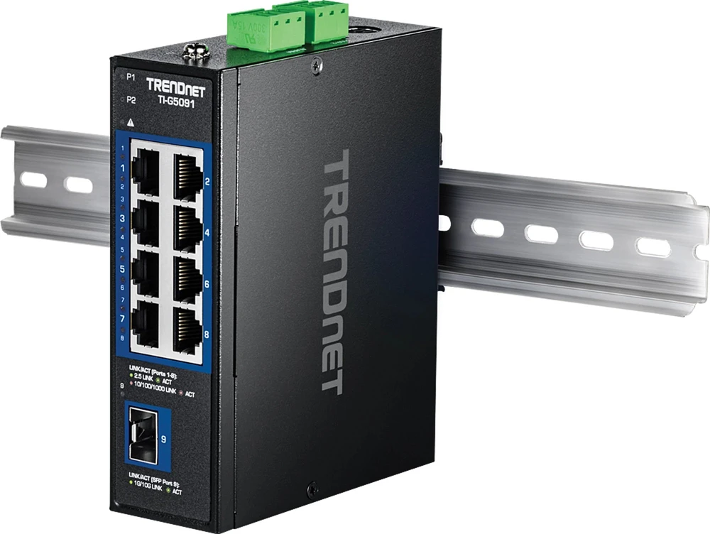 Šakotuvas Switch TRENDnet TRENDnet 9-Port Industrial 2.5G DIN-Rail Switch with 10G SFP