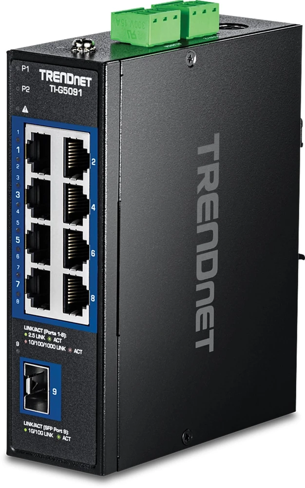 Šakotuvas Switch TRENDnet TRENDnet 9-Port Industrial 2.5G DIN-Rail Switch with 10G SFP