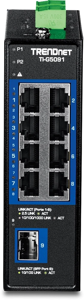 Šakotuvas Switch TRENDnet TRENDnet 9-Port Industrial 2.5G DIN-Rail Switch with 10G SFP