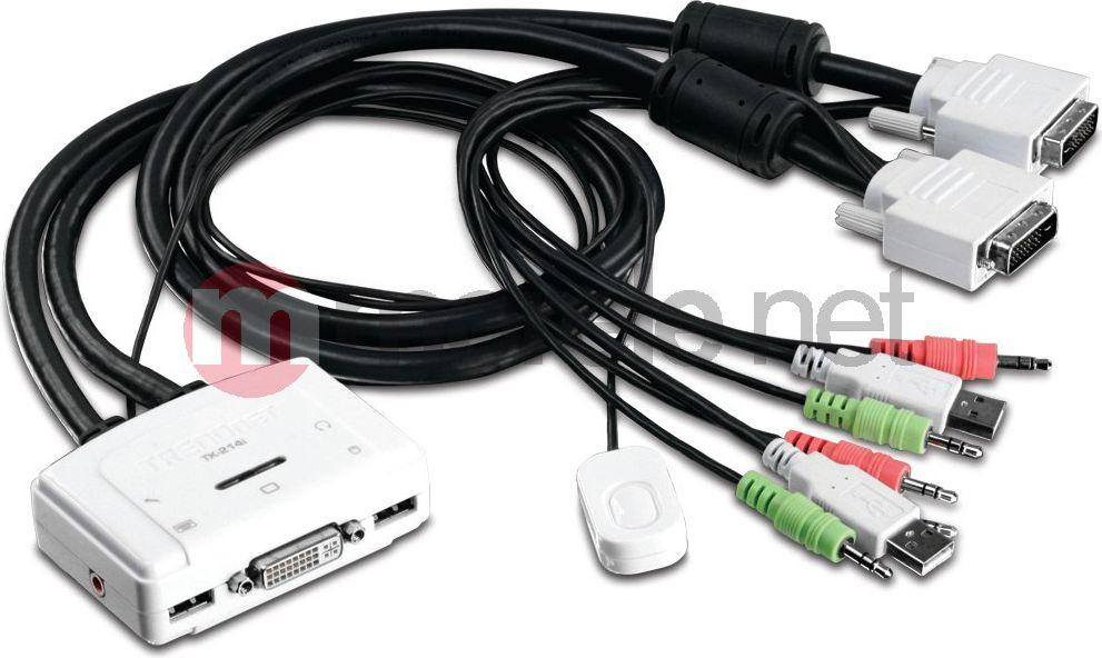 TRENDnet 2 PORT DVI GARSO KVM JUNGIKLIS (TK-214I) – Z010333