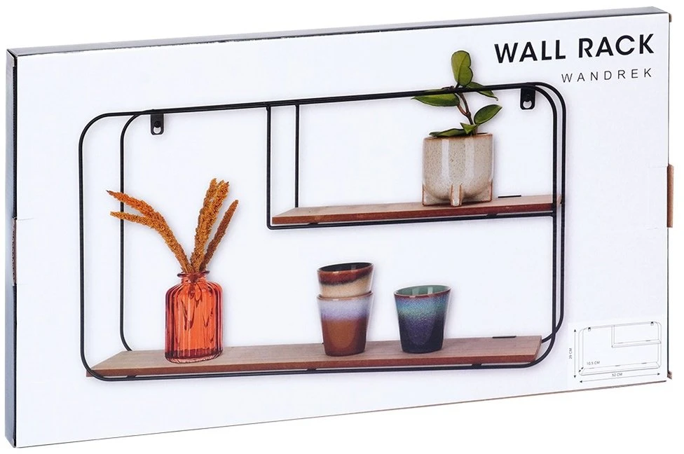 Trends4You sieninė lentyna 52x10,5x29 cm - pramoninio stiliaus