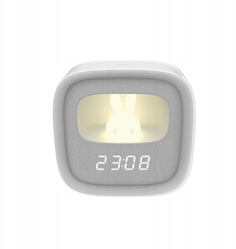 Žadintuvas su LED Bunny naktine lempute PURE FNL-06 AURORA baltos spalvos square Forever Light
