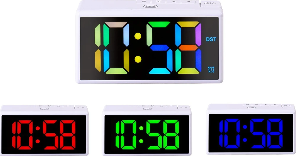 Trevi Laikrodis-budzik Trevi EC88601 rgb baltas