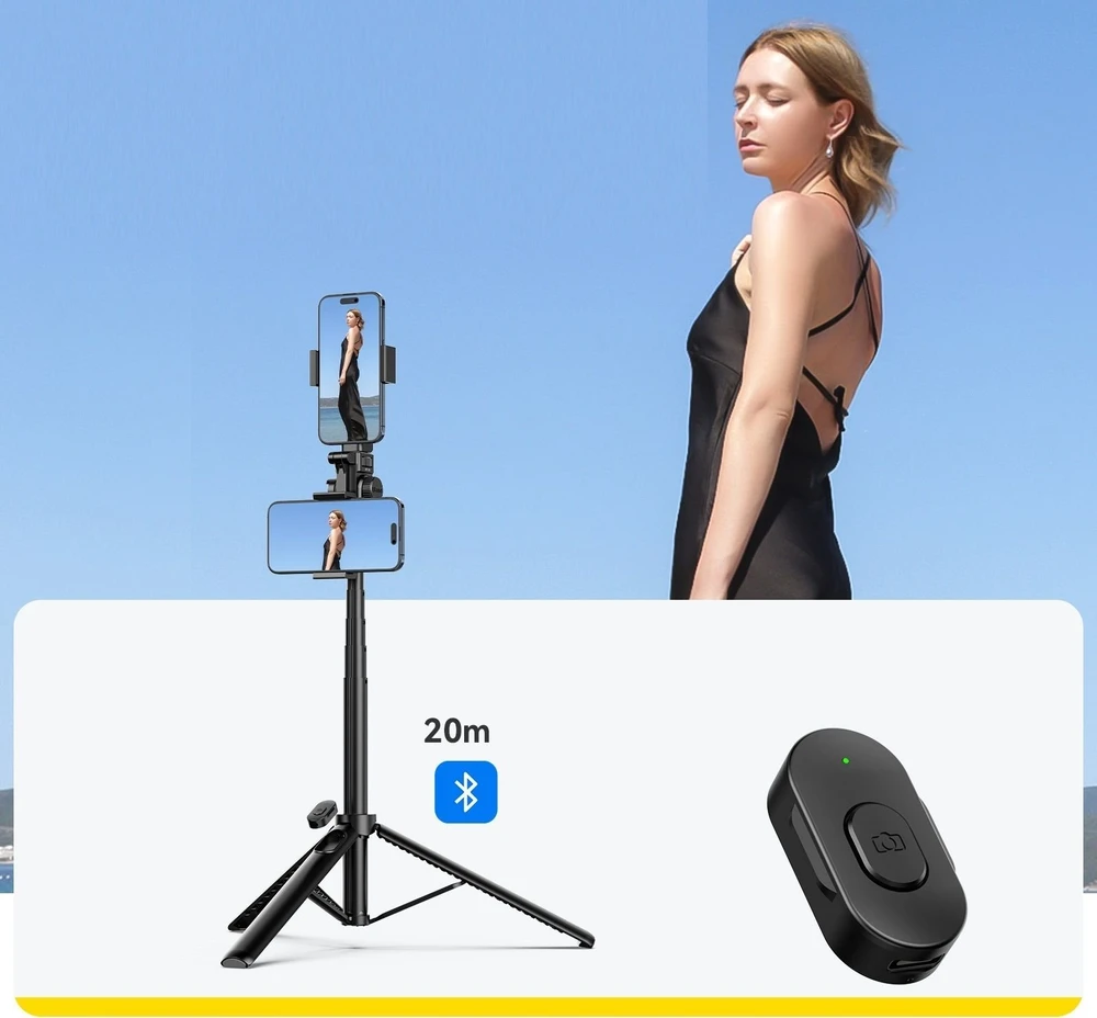 Statyw Monopod Kijek Selfie Pilot 1/4 Iso 2x Laikiklis Na Telefonas / Ulanzi Mt-70
