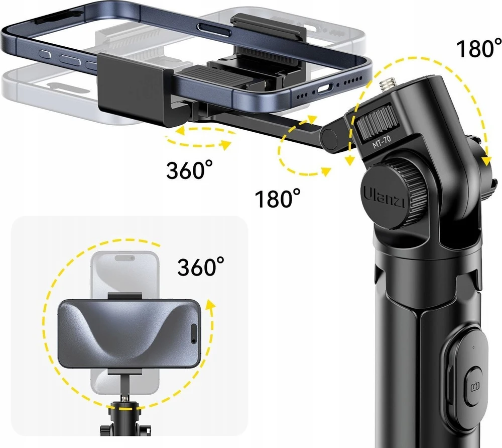 Statyw Monopod Kijek Selfie Pilot 1/4 Iso 2x Laikiklis Na Telefonas / Ulanzi Mt-70
