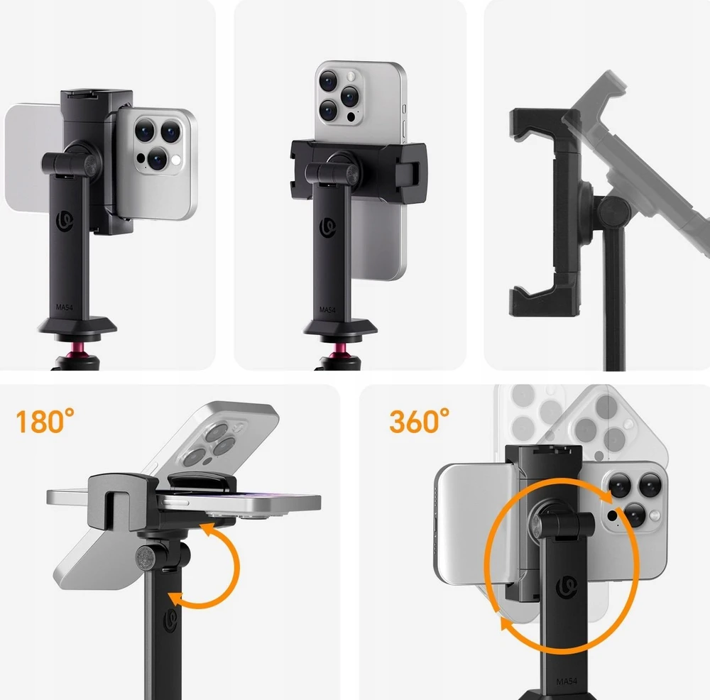 Laikiklis - Ulanzi MA54 Uka Phone Holder 60-105mm Quick Release Juodas