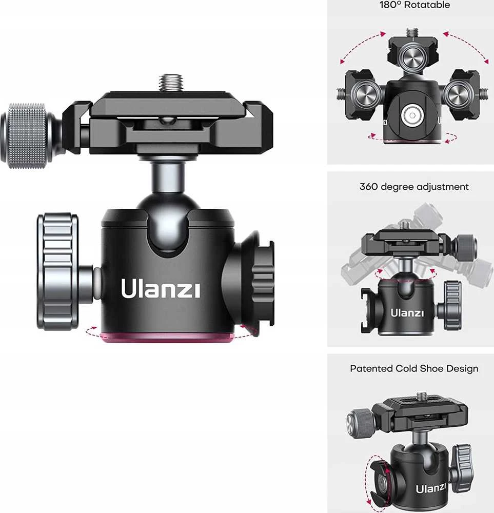 Ulanzi Mt-24 metalinis trikojo Iso pėda + 3D galvutė