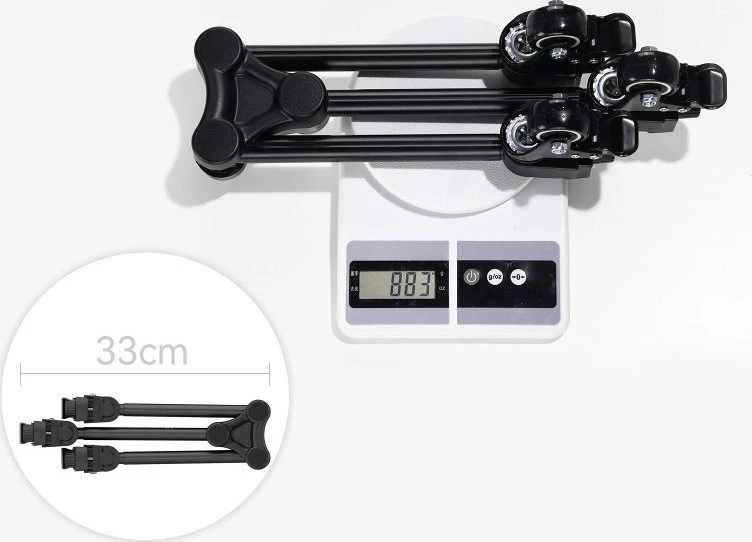 Trikojo Priedas - Ulanzi AT-02 Nešiojama Ritinėlio Pagrindo Plokštė su 360° Ratukais, 20 kg Talpa