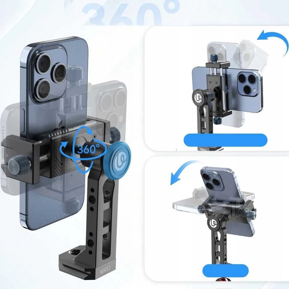 Laikiklis Na Statyw 360s 2x Iso 1/4 3/8 Arca Swiss Uka Na Telefonas / Ulanzi Ma53