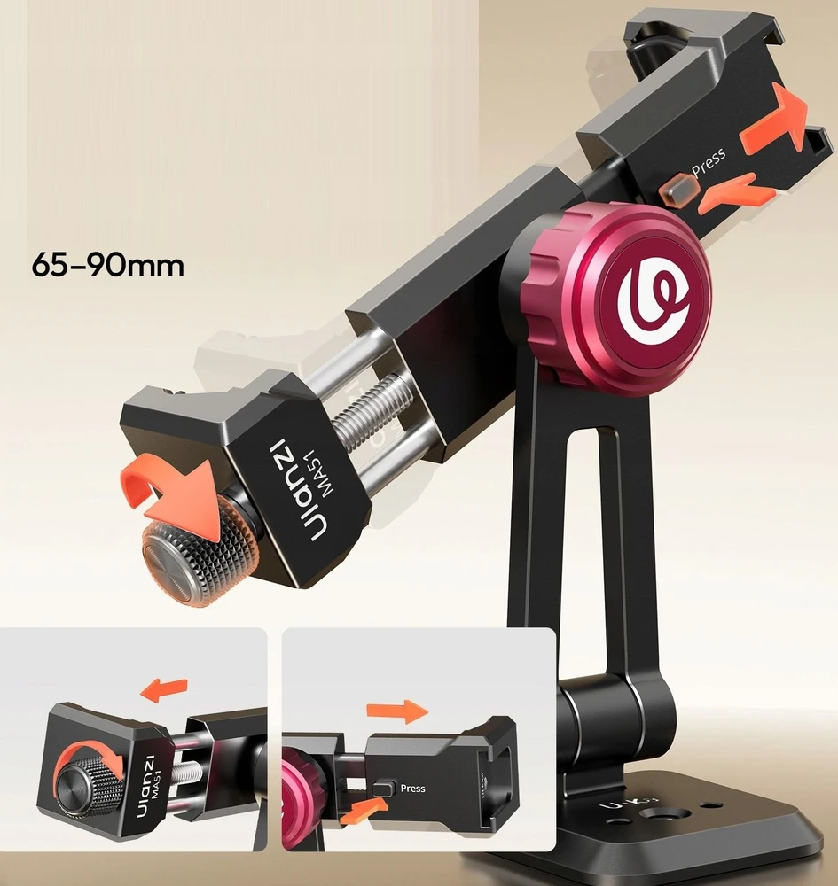 Telefono laikiklis - Ulanzi MA51 Quick Clip Išmanusis telefonas Holder, Adjustable, Juodas