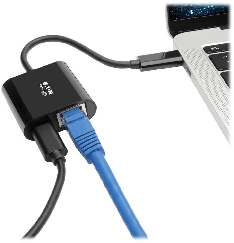 Eaton Corporation „Tripp Lite U436-06N-GB-C“ USB-C į gigabito tinklo adapteris su USB-C PD įkrovimu - „Thunderbolt 3“, Juoda, Juoda, Vietnamas, CE, FCC, REACH, 0–45 °C, -10–70 °C, 50 g