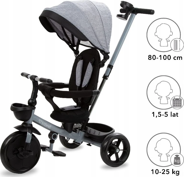 Triratukas Kidwell AXEL Titanium Pilkas