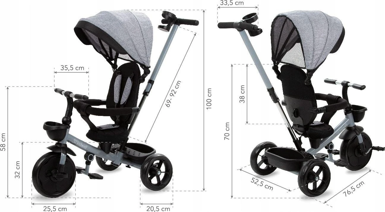 Triratukas Kidwell AXEL Titanium Pilkas