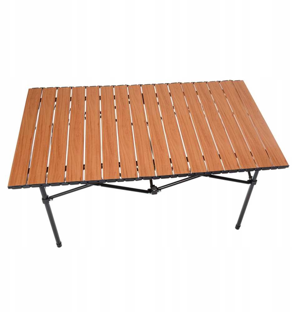 Tristar PLATINET STOVYKLAVIMO STALAS, SULANKSTOMAS, RITINAMA VIRŠUTINĖ DALIS, 93X54X50 CM, MEDIENOS SPALVOS, JUODOS KOJOS [45963]
