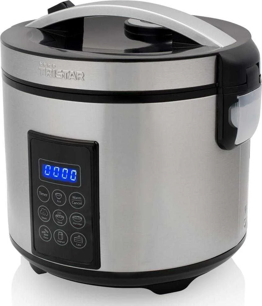 Tristar | Skaitmeninis ryžių ir garų virimo aparatas | RK-6138 | 900 W | 2,2 l | Programų skaičius: 7 | Pilkas
