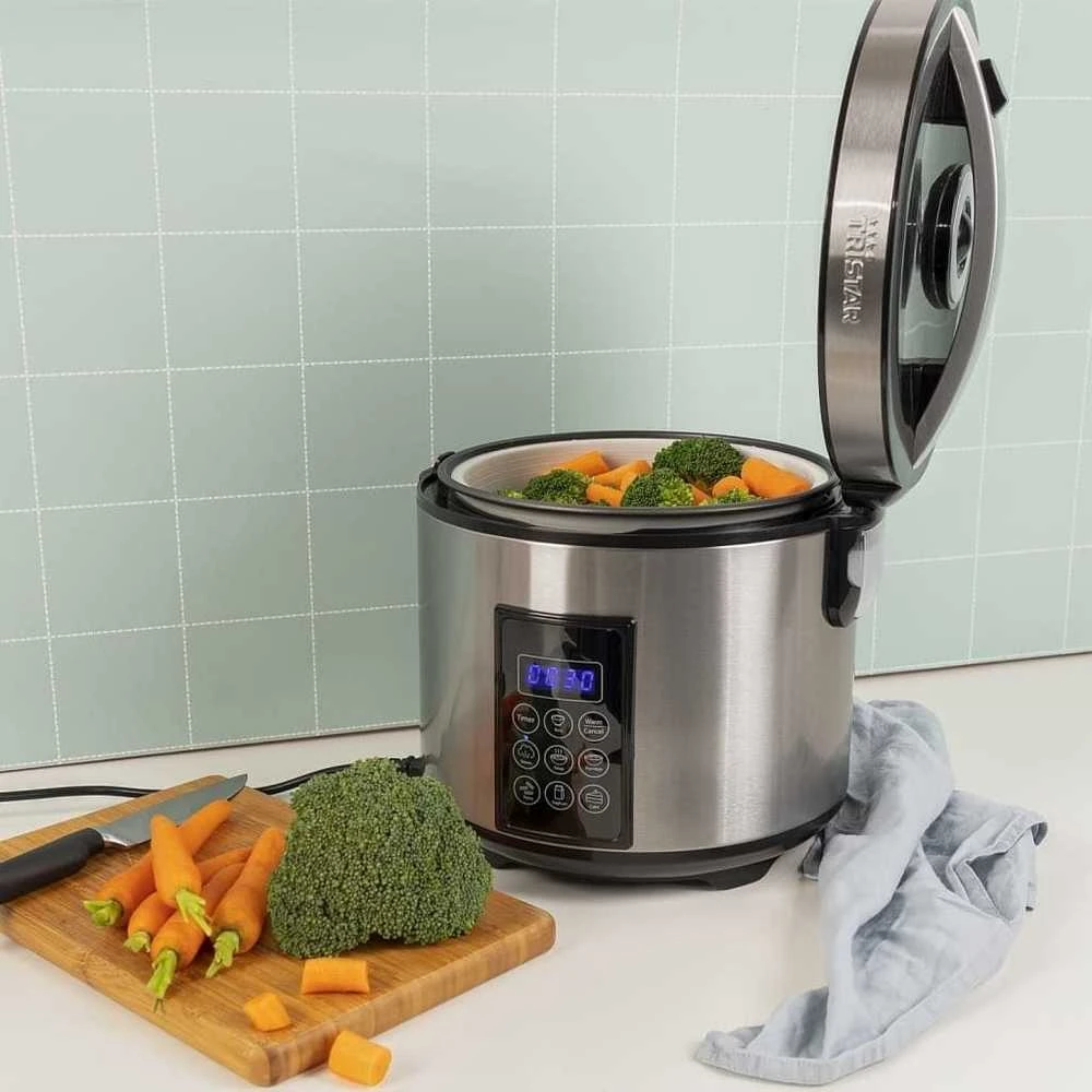 Tristar | Skaitmeninis ryžių ir garų virimo aparatas | RK-6138 | 900 W | 2,2 l | Programų skaičius: 7 | Pilkas