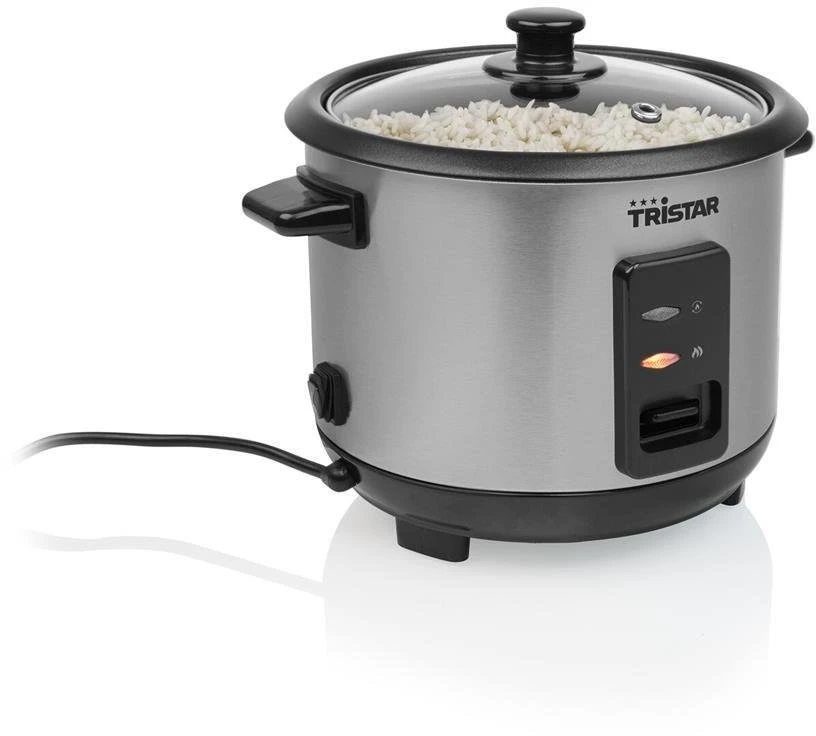 Tristar | RK-6146 | Rice cooker | 400 W | 1 L | Number of programs 0 | Juodas/Nerūdijantis plienas