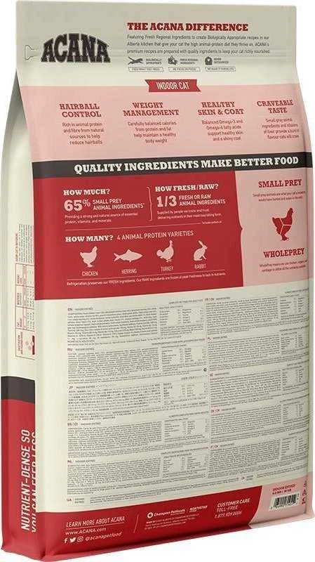 ACANA Indoor Entree Cat sausas maistas katėms 4,5kg