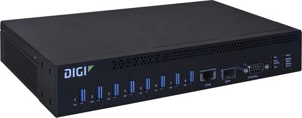 Triton Digi AW08-G300 priekinis skydelis su USB ir tinklo jungtimis