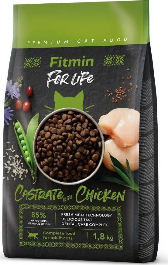 Triton „Fitmin“ kačių maistas kastruotai vištienai, 1,8kg