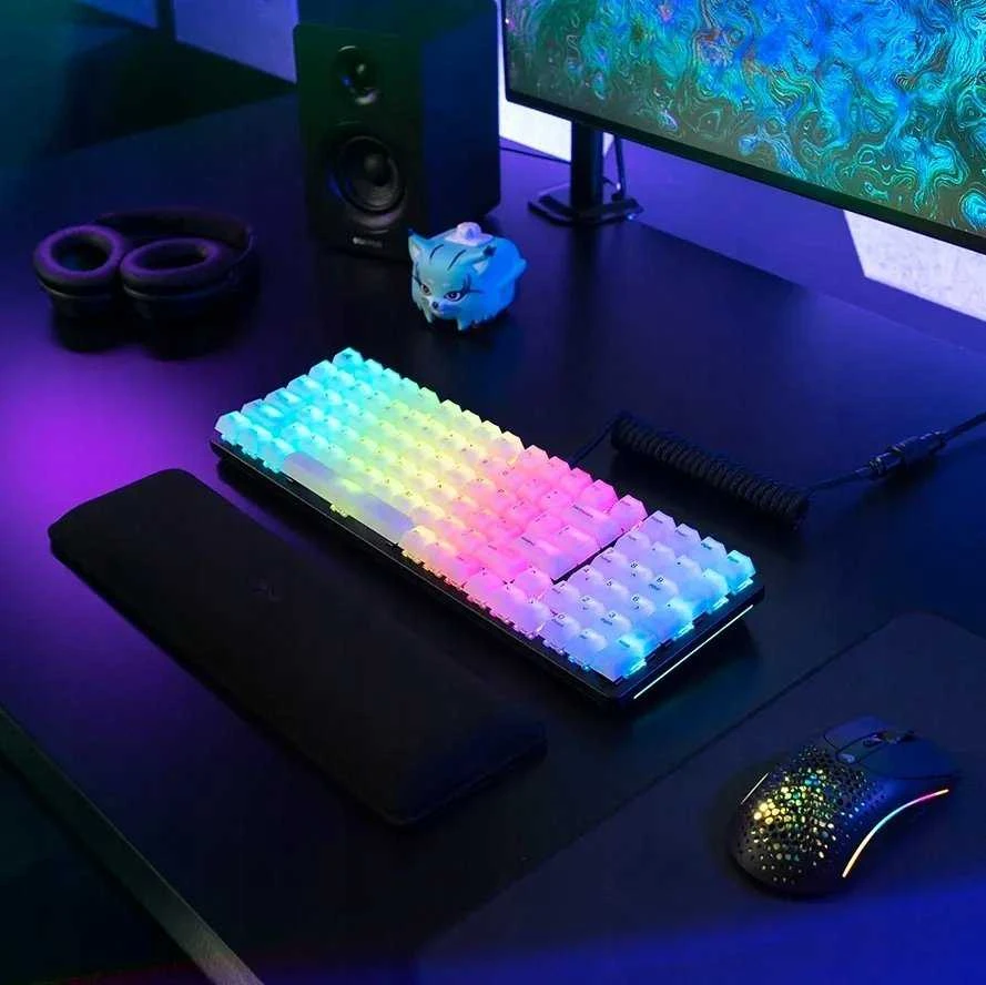 Klaviatūra Glorious Polychroma RGB Keycaps – 115 Keycaps, ANSI, US išdėstymas, pusiau skaidrūs