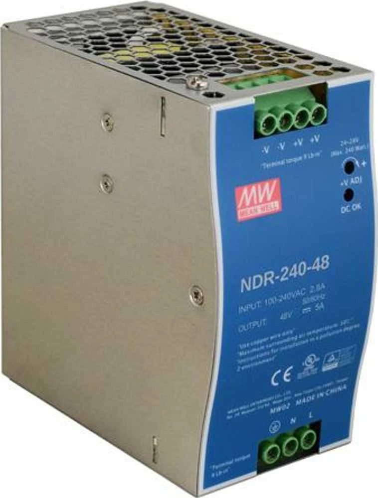 Impulsinis maitinimo šaltinis DIN bėgeliui „Mean Well“ NDR-240-48 48V/240W/5A