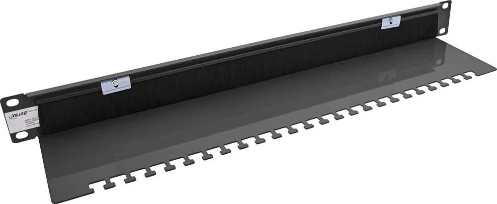 Triton InLine® 19'' organizatorius kabelių pravedimo plokštė su šepečiu ir kabelių skirstytuvu, 1U, RAL 9005