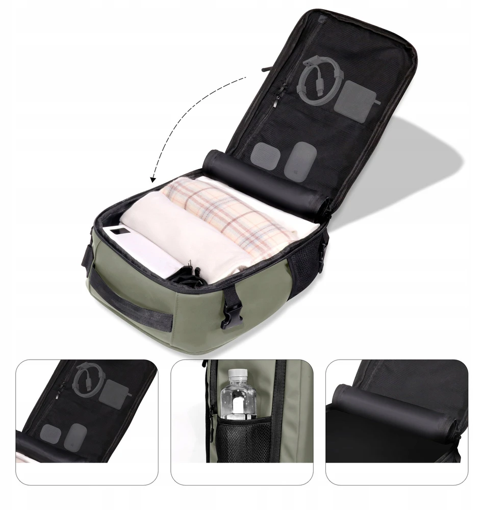 Tech-Protect Defender S50 Backpack for Ryanair & Wizzar, 20L Nešiojamas kompiuteris - Olive