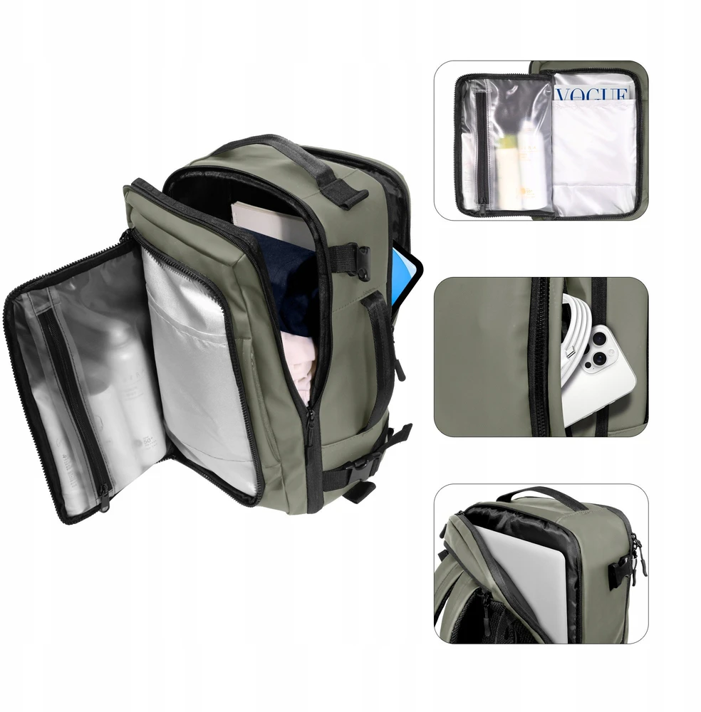 Tech-Protect Defender S50 Backpack for Ryanair & Wizzar, 20L Nešiojamas kompiuteris - Olive