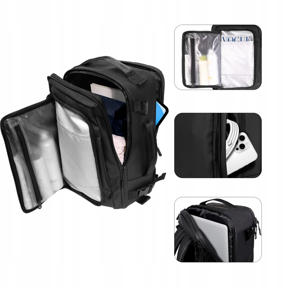 Tech-Protect Defender S50 Backpack for Ryanair & Wizzar, 20L Nešiojamas kompiuteris - Juodas