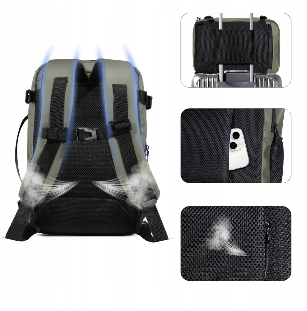 Tech-Protect Defender S50 Backpack for Ryanair & Wizzar, 20L Nešiojamas kompiuteris - Olive