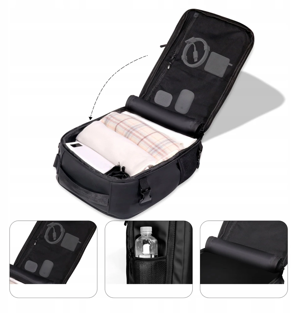 Tech-Protect Defender S50 Backpack for Ryanair & Wizzar, 20L Nešiojamas kompiuteris - Juodas