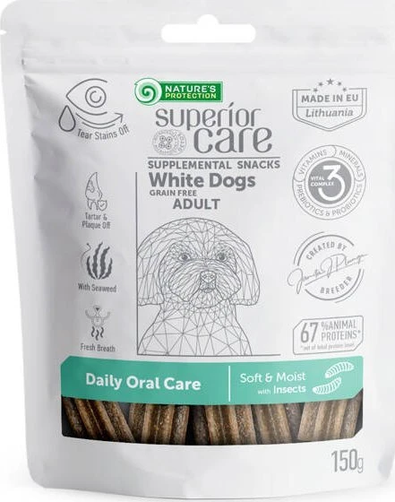 NATURE'S PROTECTION SC Baltas Dogs Adult Daily Oral Care Insects - dog treat - 150 g