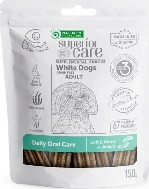 NATURE'S PROTECTION SC Baltas Dogs Adult Daily Oral Care Insects - dog treat - 150 g