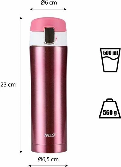 Triton NCB10 rožinė Termo puodelis NILS