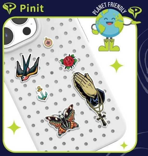 Przyrožinės spalvosi Pinit Tattoo Pin do Pinit DėklasWzór 2