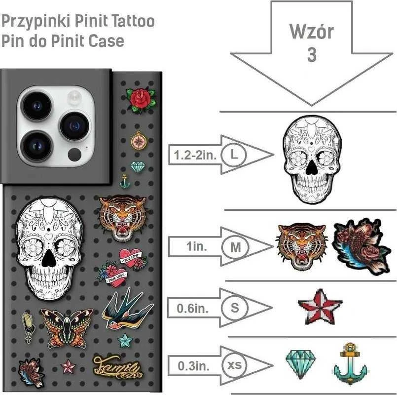 Przyrožinės spalvosi Pinit Tattoo Pin do Pinit DėklasWzór 3