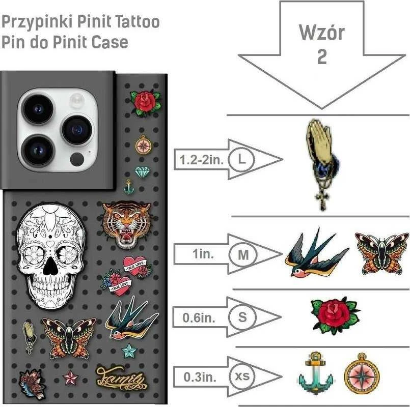 Przyrožinės spalvosi Pinit Tattoo Pin do Pinit DėklasWzór 2