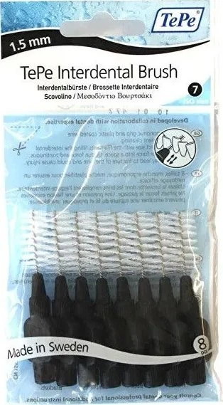 TePe Original tarpdančių šepetėliai 1,5 mm Juoda 8 vnt.