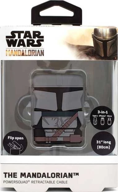 Triton Thumbs Up PowerSquad Mandalorijos kabelis USB 0,6 m USB A USB C / Micro-USB B / Lightning Juodas, Pilka
