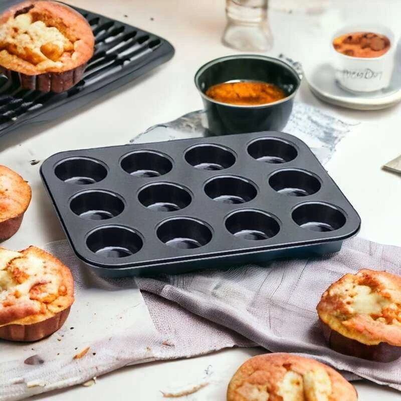 Berretti Triton Torta 12 bandelių skardelės Juoda Non-Stick 35 cm