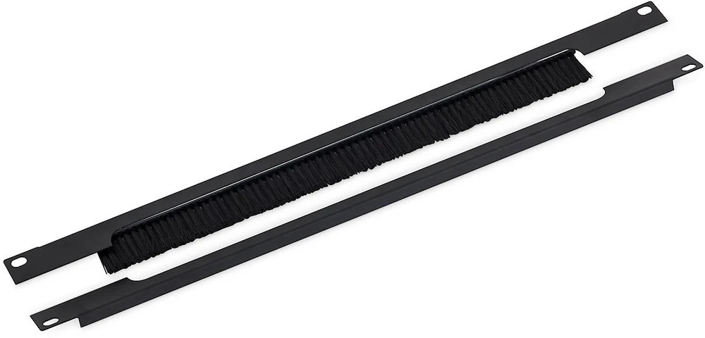 TRITON 19" praėjimo skydelis 1U, padalintas horizontaliai, šepetys, skylė 350 x 21 mm, juoda