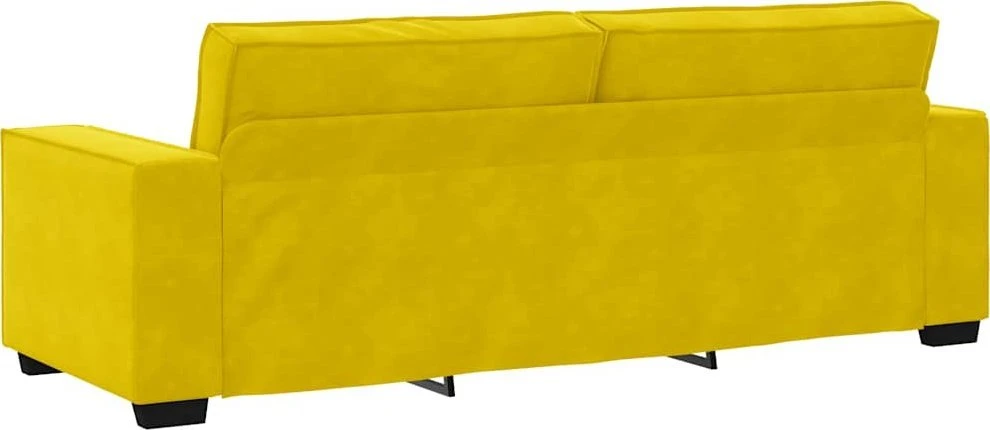 Trivietė sofa, geltona, 220x78x84 cm, aksomas