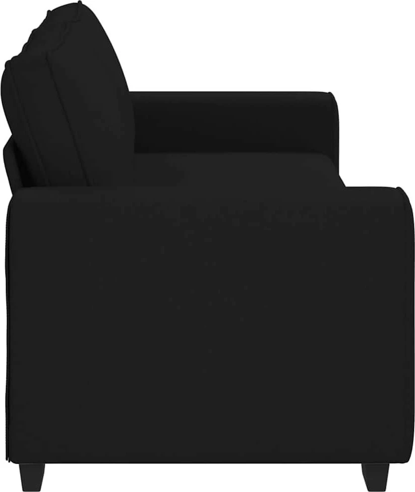 Trivietė sofa, juoda, 220x77x82 cm, audinys