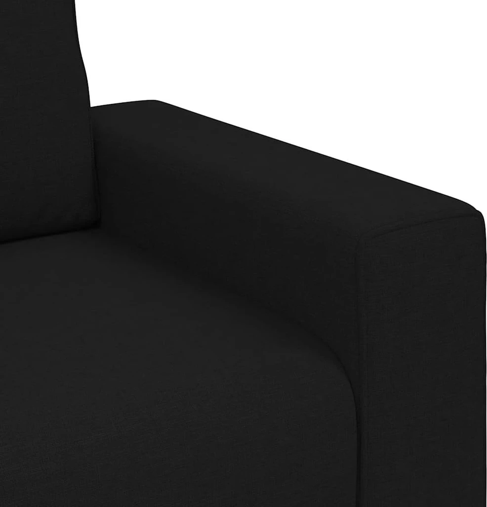 Trivietė sofa, juoda, 220x77x82 cm, audinys