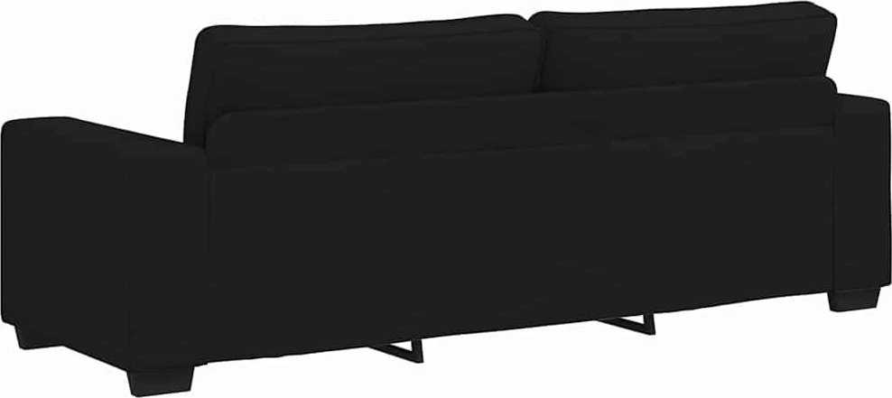 Trivietė sofa, juoda, 220x77x82 cm, audinys